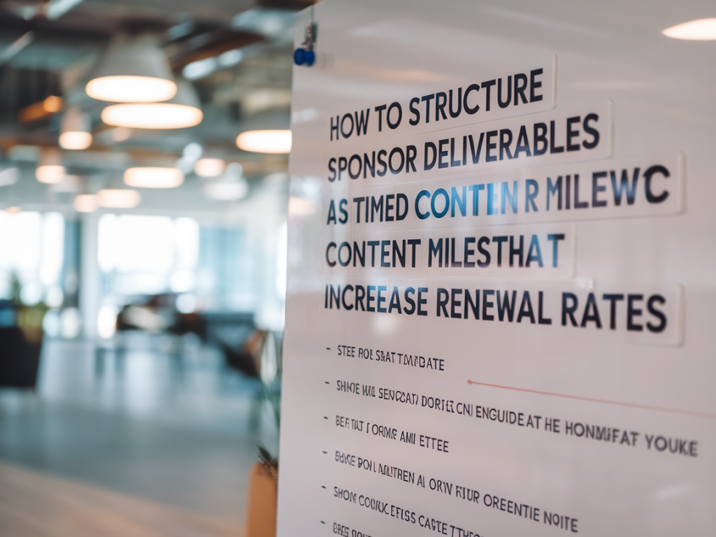 How to structure sponsor deliverables as timed content milestones that increase renewal rates